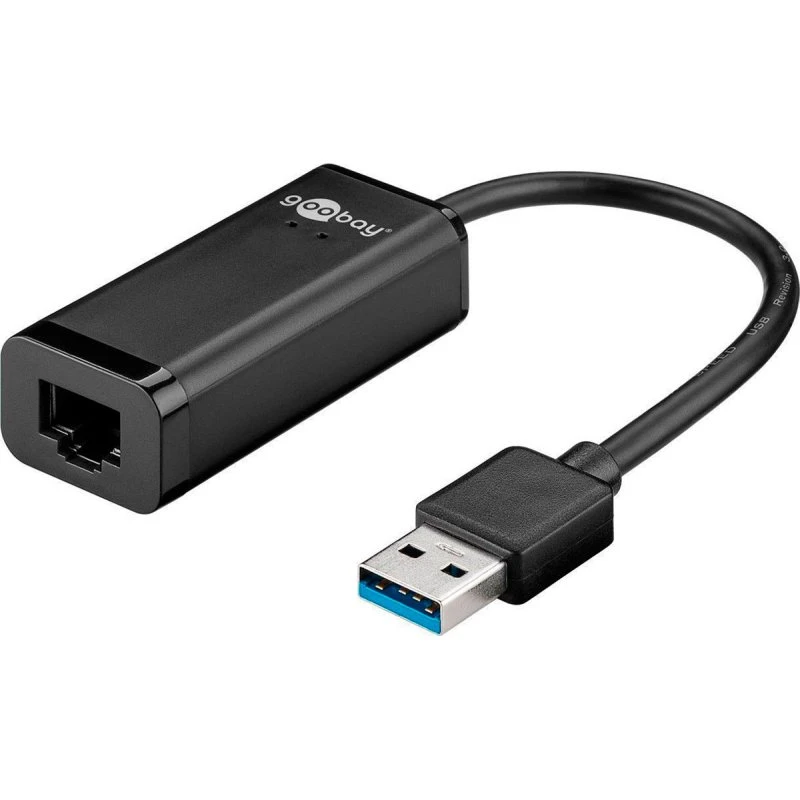 Goobay 39038 USB 3.2 Gen 1 Ethernet-adapter, 1000 Mbit/s, sort