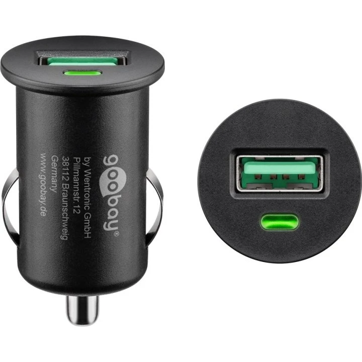 Goobay 45162 USB Quick Charge 3.0 Biloplader, 18 W, sort