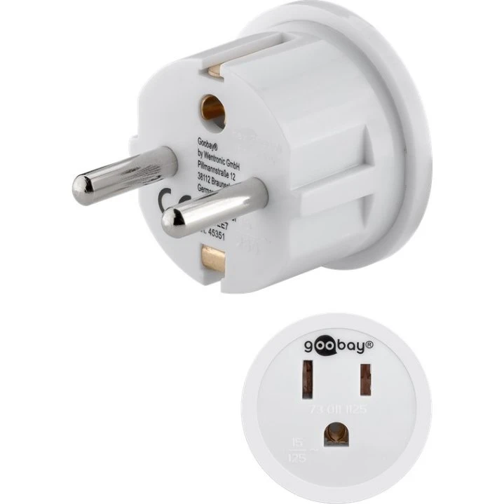 Goobay USA/Japan Rejseadapter, Hvid (Typ F/C > Typ B)