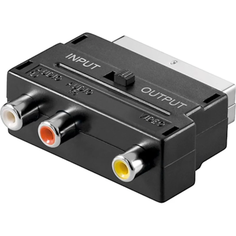 Goobay SCART-adapter (IN/OUT) 21-pin til 3x RCA