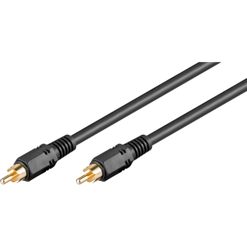 Goobay RCA S/PDIF Koaksialkabel, 2m, Dobbelt Afskærmet, Guldstik