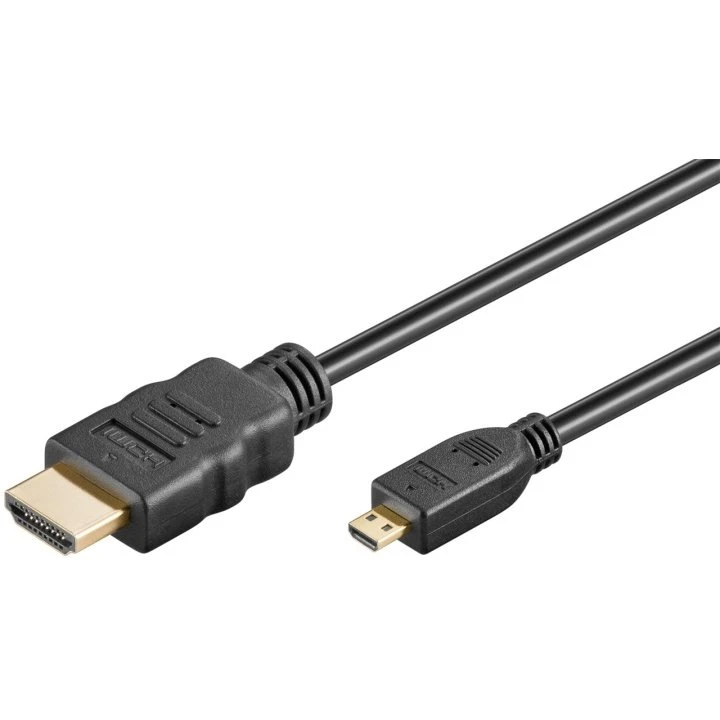Goobay HDMI 2.0 Højhastighedskabel Micro (D) til A, 5 m, Sort