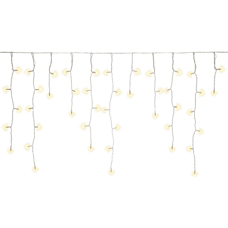 Goobay 400er LED Isregn Lyskæde med Timer, Varmt Hvidt, 15 m