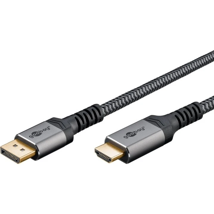 Goobay DisplayPort til HDMI 5 m, Sharkskin Grey