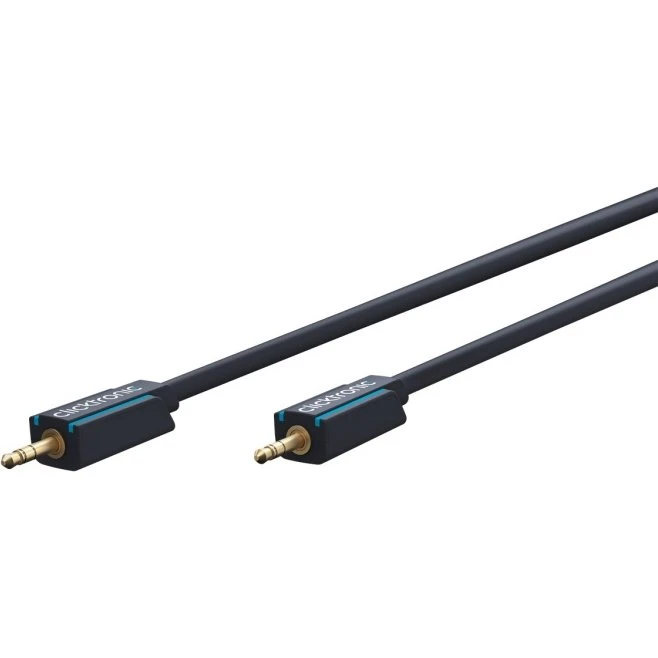ClickTronic 3,5 mm AUX-kabel 5 m, guldbelagt, OFC, 10 års garanti
