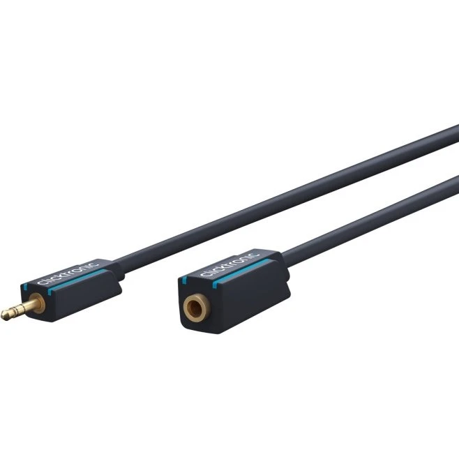 ClickTronic 3,5 mm AUX-forlængerkabel 5 m, guldbelagt, OFC, 10 års garanti