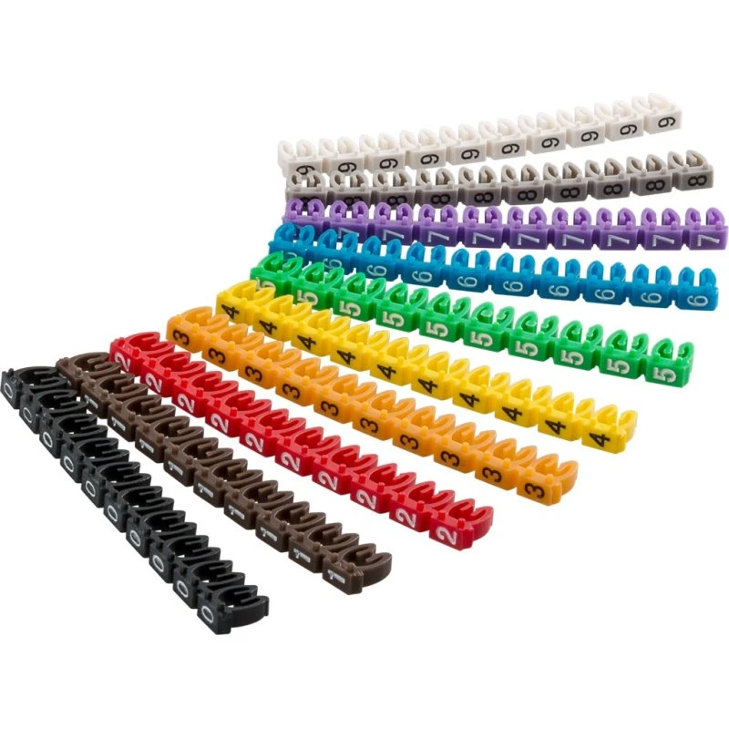 Goobay Kabelmarkerings-clips 0-9, 10x10 farvede
