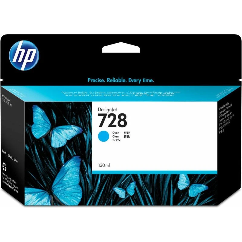 HP 728 Cyan Blækpatron 130 ml (F9J67A)