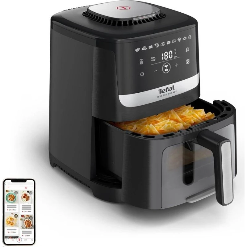 Tefal Easy Fry Silence EY5568E0 5L Airfryer, Sort