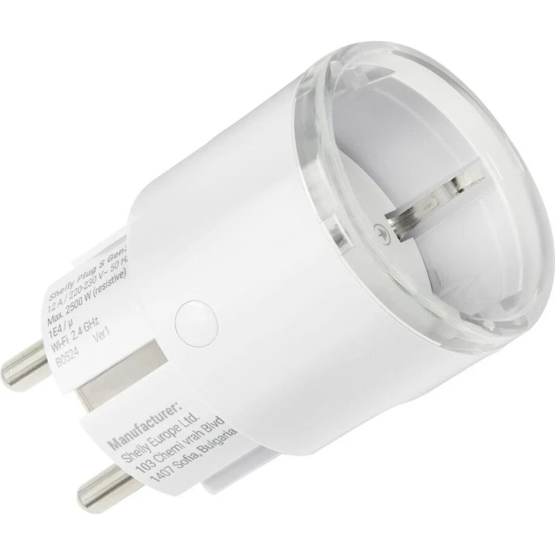 Shelly Plug S Gen3, hvid - Matter, WiFi-smartplug 12A