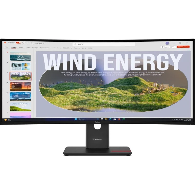 Lenovo ThinkVision T34wD-40 34" ultrabred skærm, 3440x1440, 120 Hz, USB-C
