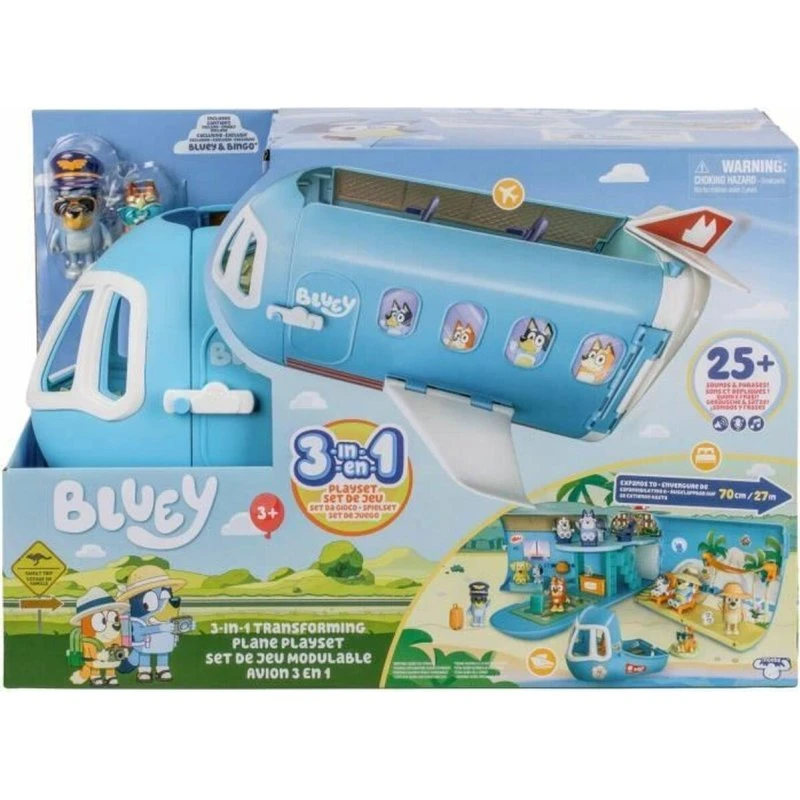 Bluey 3-i-1 Transforming Plane - Lege-sæt til børn 3+