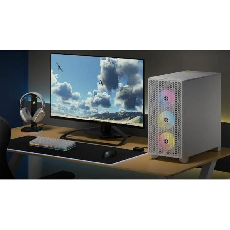 Corsair 3000D RGB Airflow TG - Hvid Miditower