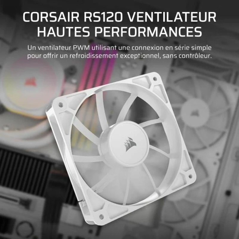 Corsair RS120 Hvid 120mm Case Fan - 36 dBA