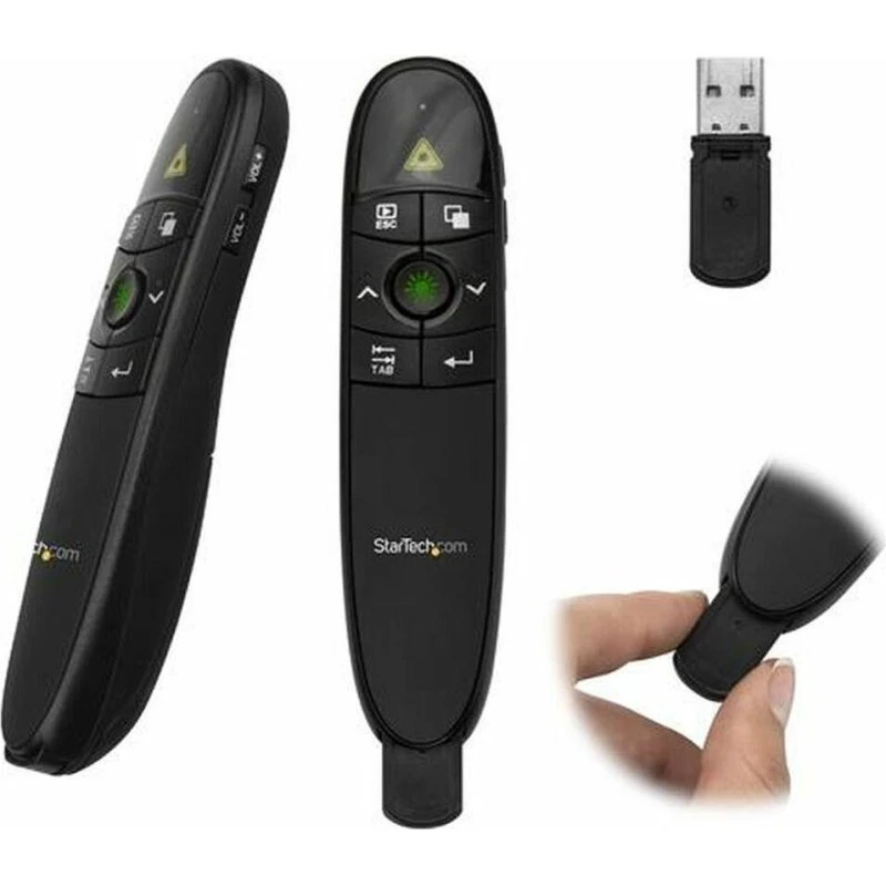 StarTech PRESREMOTEG Fjernbetjening med Grøn Laserpointer, Sort