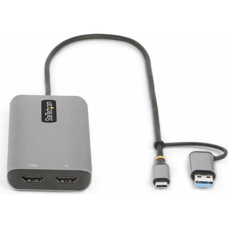 StarTech USB-C Multiport Adapter, 2 HDMI, 3 USB-A, M1/M2 MacBook, sølv