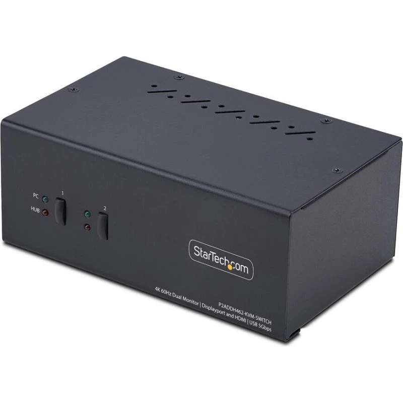 StarTech P2ADDH462-KVM-Switch, 2-port, Dual Monitor, 4K 60Hz, Sort