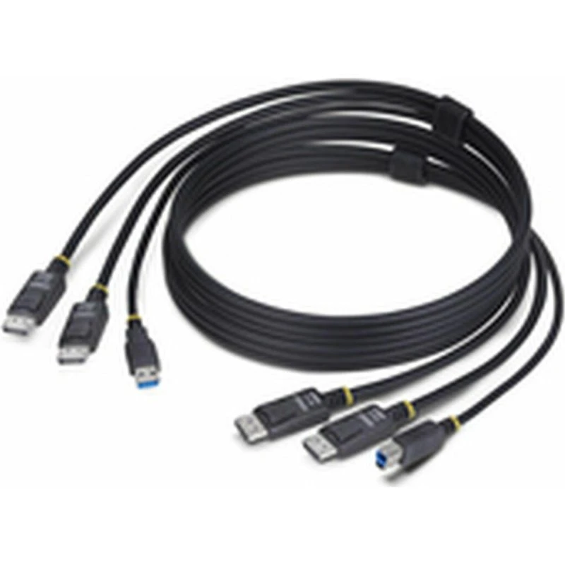 StarTech.com 6ft Dual-DisplayPort & USB 5Gbps KVM-kabel, 1,8 m, sort