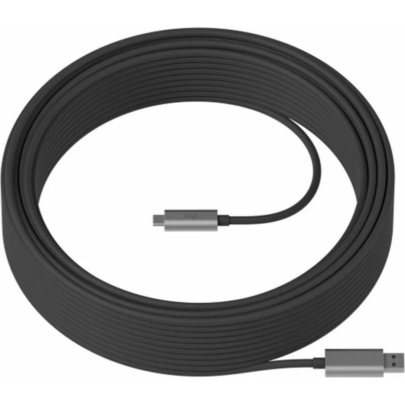 Logitech USB-C kabel 10 m, sort, USB-A til USB-C