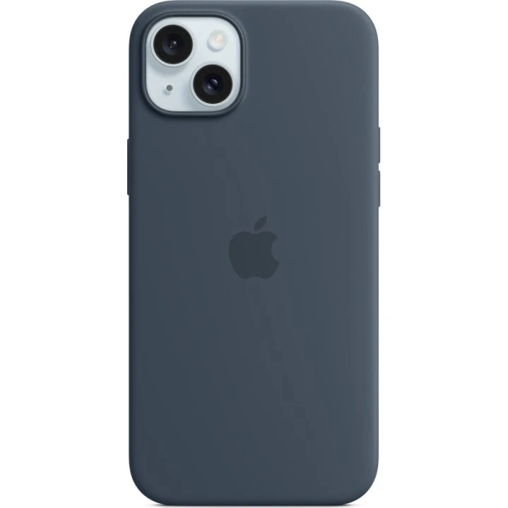 Apple iPhone 15 Plus silikonfodral, blå, med MagSafe