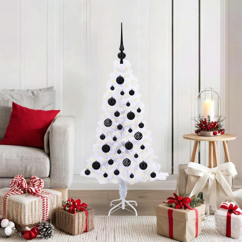 vidaXL Kunstigt Juletræ 120 cm Hvid med 150 LED'er