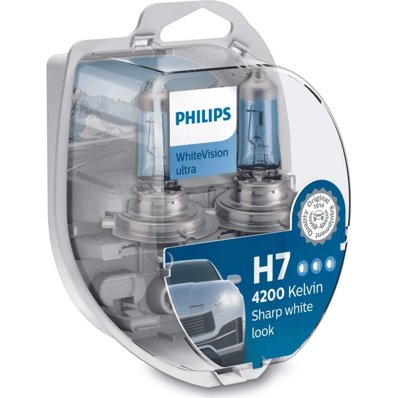 Philips WhiteVision ultra H7 4200K, 2 stk