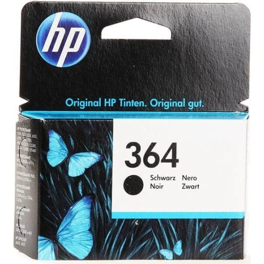HP 364 CB316EE Sort Blækpatron, Original, 250 Sider