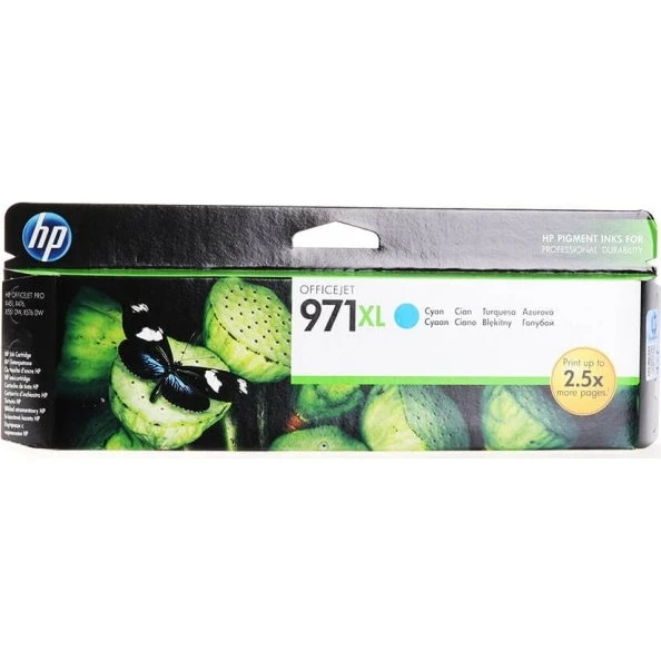 HP 971XL Cyan Pigmentblækpatron, 6.600 sider