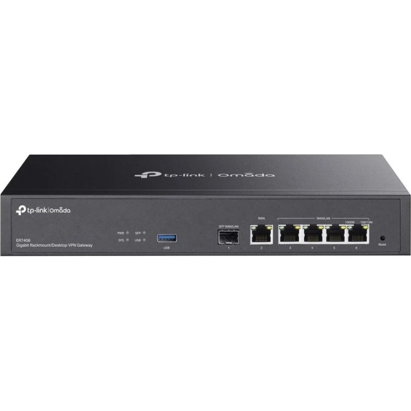 TP-Link ER7406 Gigabit Router, Sort, 5 LAN-porte