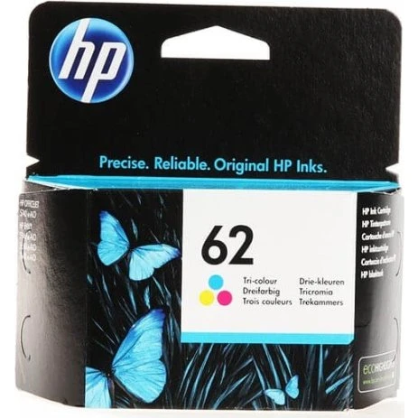 HP 62 Tri-Color Blækpatron (Cyan, Magenta, Gul)