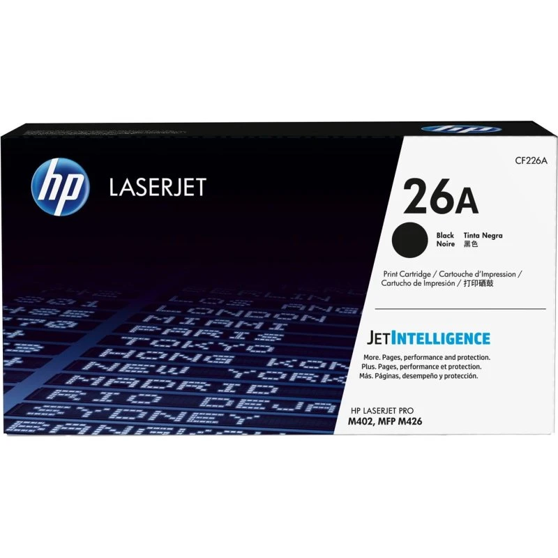 HP 26A CF226A Sort Toner, 3.100 sider