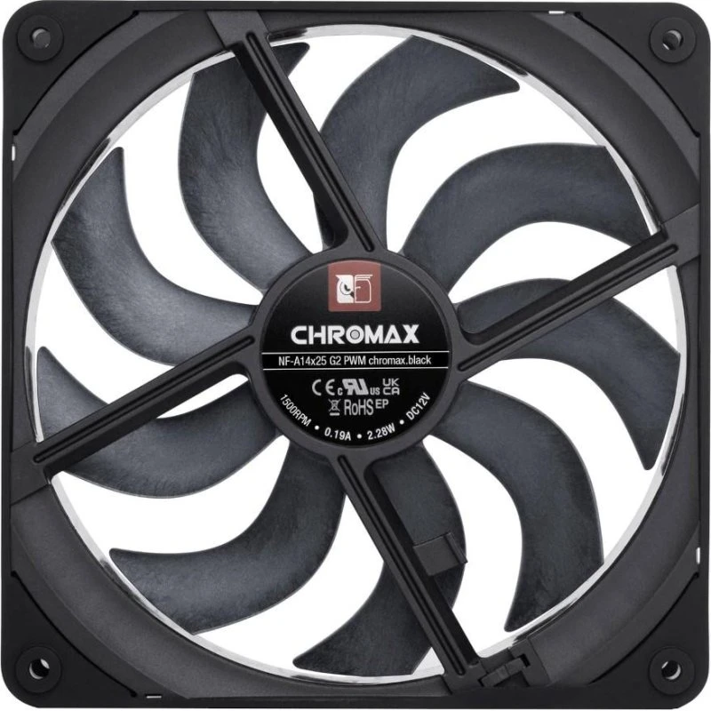 Noctua NF-A14x25 G2 PWM chromax.black 140mm Sort