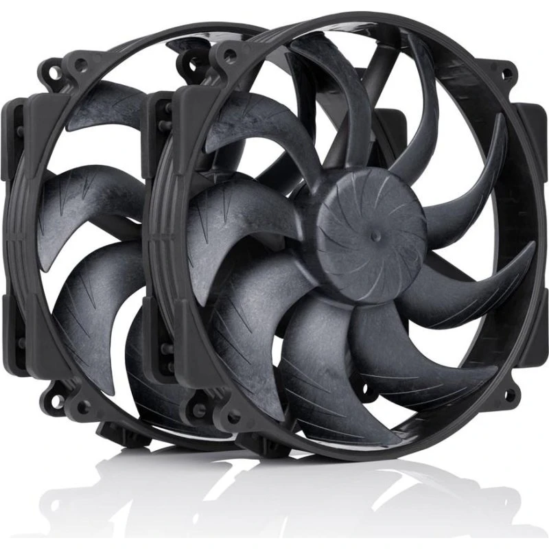 Noctua NF-A14x25r G2 PWM Sx2-PP chromax.black 140 mm dual blæsersæt, sort