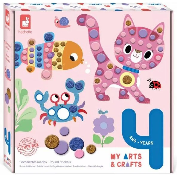 Janod Runde klistermærker – kreativ mosaik, 4 billeder