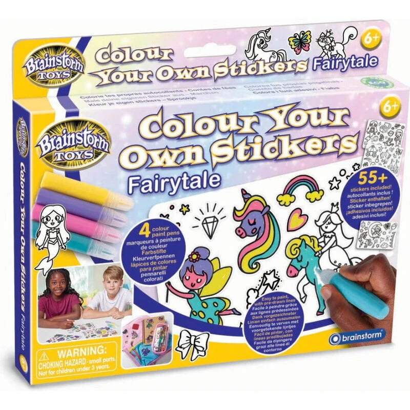 Brainstorm Farv Dine Egne Klistermærker – Eventyr (6+)