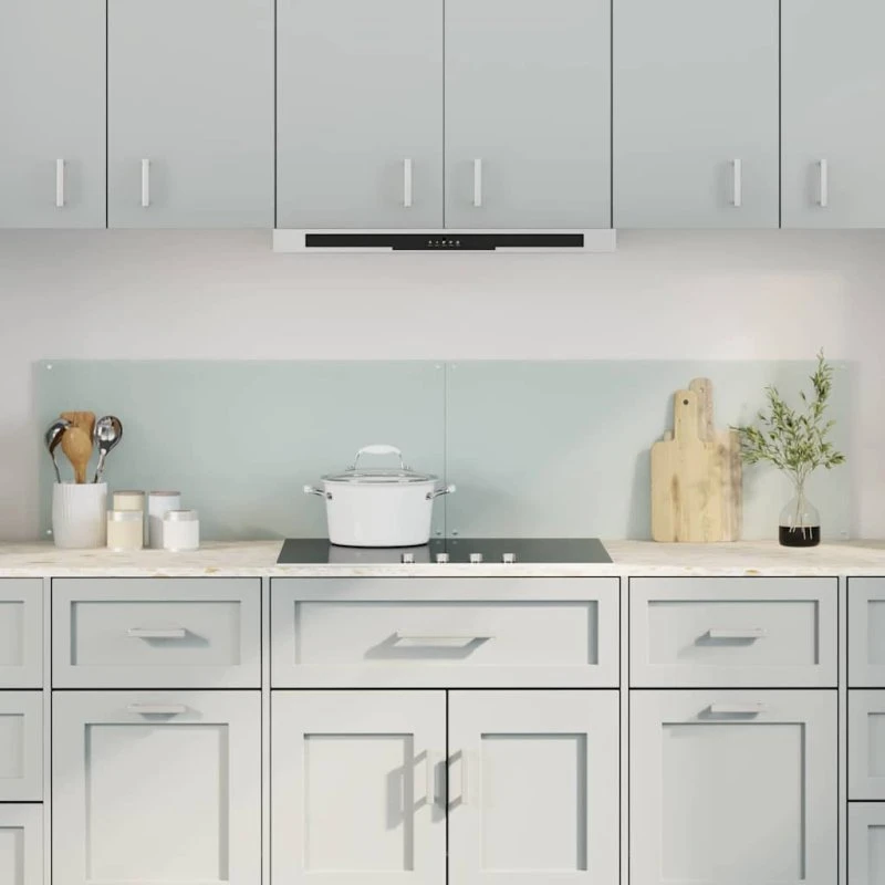 vidaXL Køkkenbacksplash 2 stk Hvid 90 x 40 cm hærdet glas