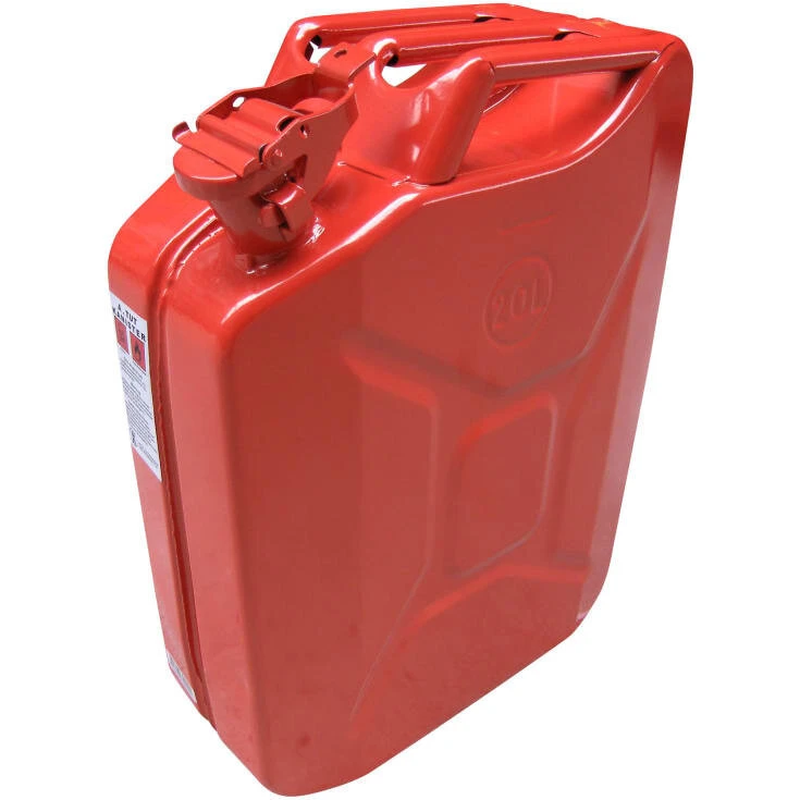 Jerry Can 20 L rød metalbenzindunk