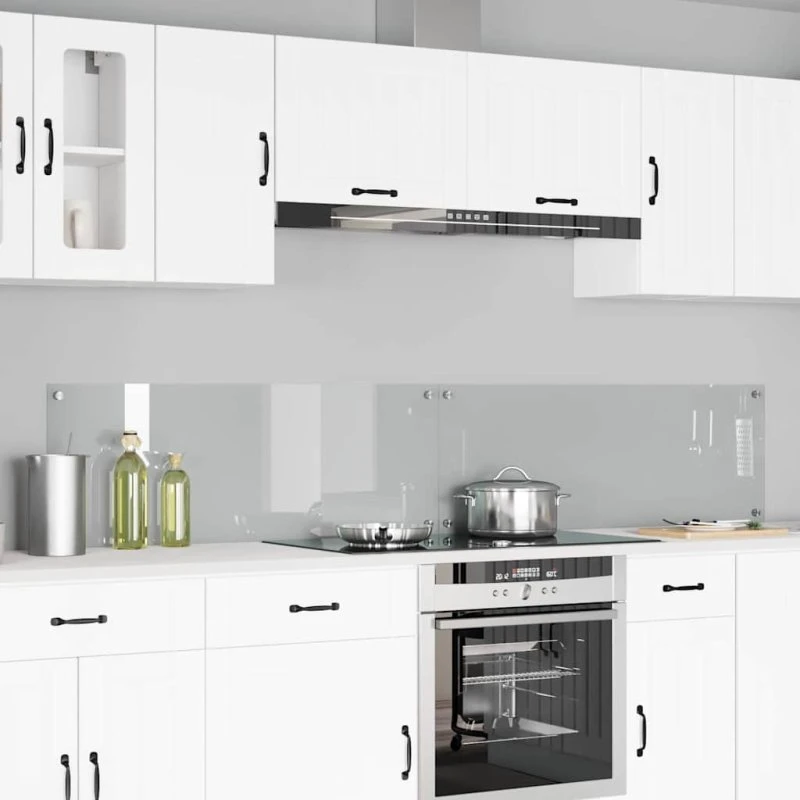 vidaXL Køkkenbacksplash 2 stk, 110 x 40 cm, transparent, hærdet glas