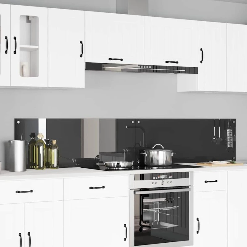 vidaXL Køkkenbacksplash 2 stk Mørkegrå 110 x 40 cm hærdet glas