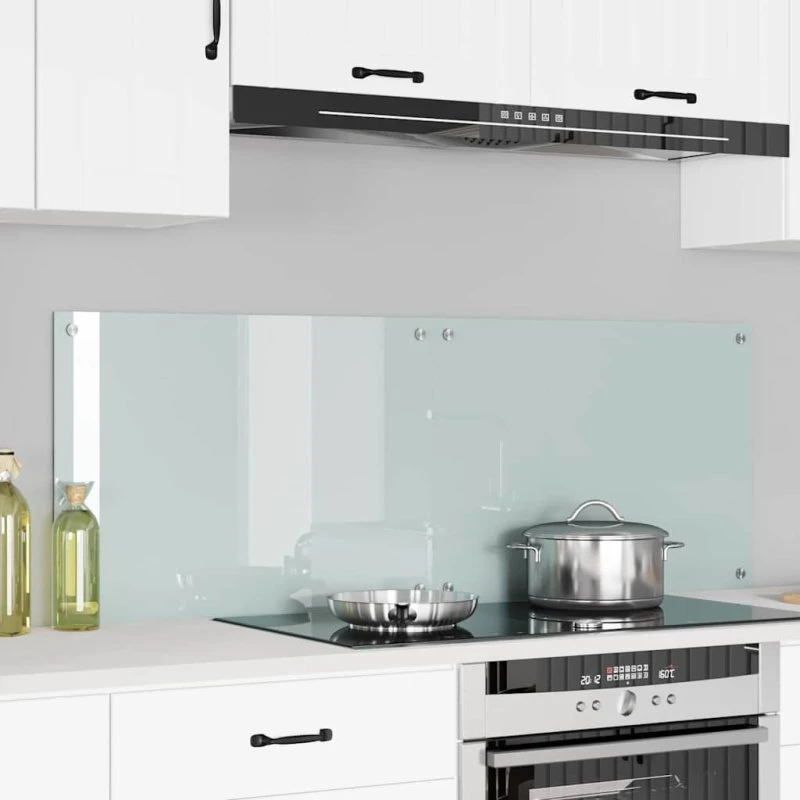 vidaXL Køkkenbacksplash Hvid 70 x 50 cm hærdet glas