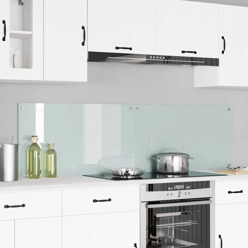 vidaXL Køkkenbacksplash 2 pcs Hvid 90 x 50 cm hærdet glas