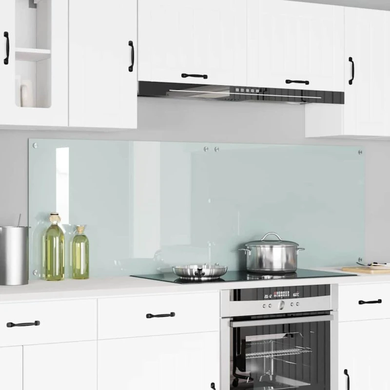 vidaXL Køkkenbacksplash 2 pcs Hvid 90 x 60 cm hærdet glas
