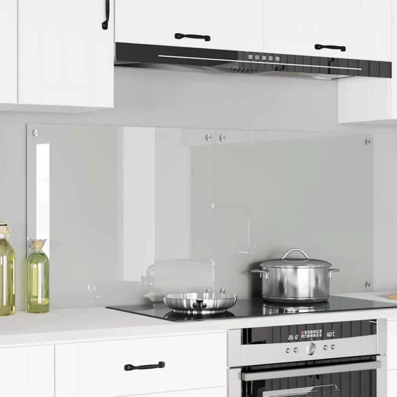 vidaXL Køkkenbacksplash 2 pcs, transparent, 70 x 60 cm, hærdet glas