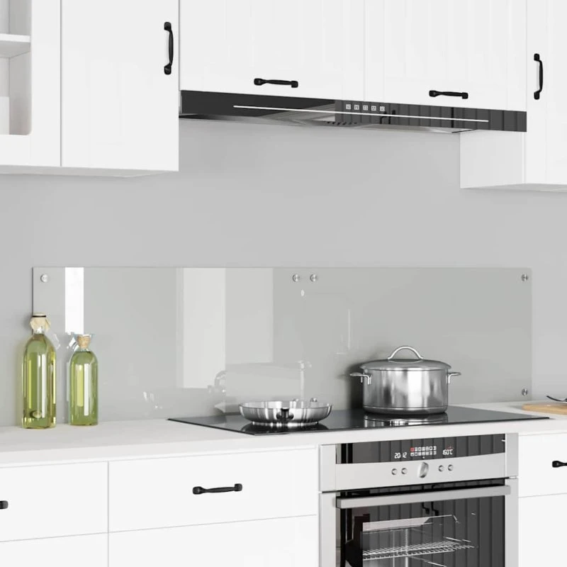 vidaXL Køkkenbacksplash 2 pcs, transparent, 80 x 40 cm, hærdet glas