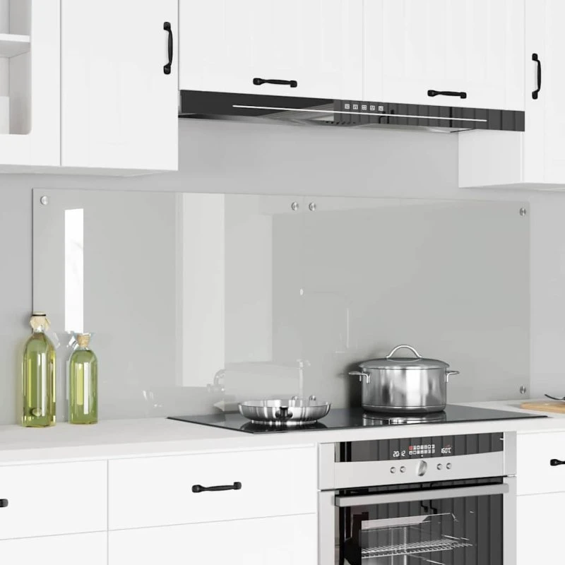 vidaXL Køkkenbacksplash 80 x 60 cm Transparent Hærdet Glas