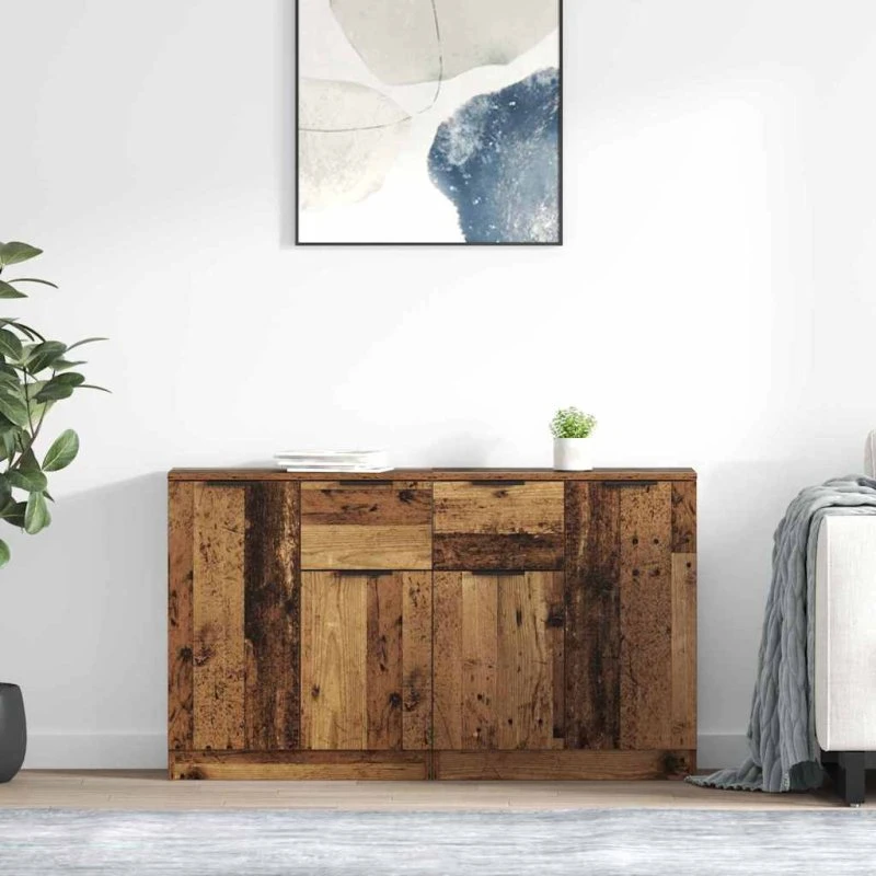vidaXL 2 stk Gammelt træ Sideboard 60 x 30 x 70 cm Konstrueret træ