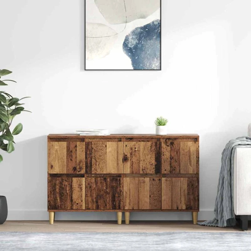 vidaXL 2 stk Gammelt træ Sideboard 60 x 35 x 70 cm Konstrueret træ