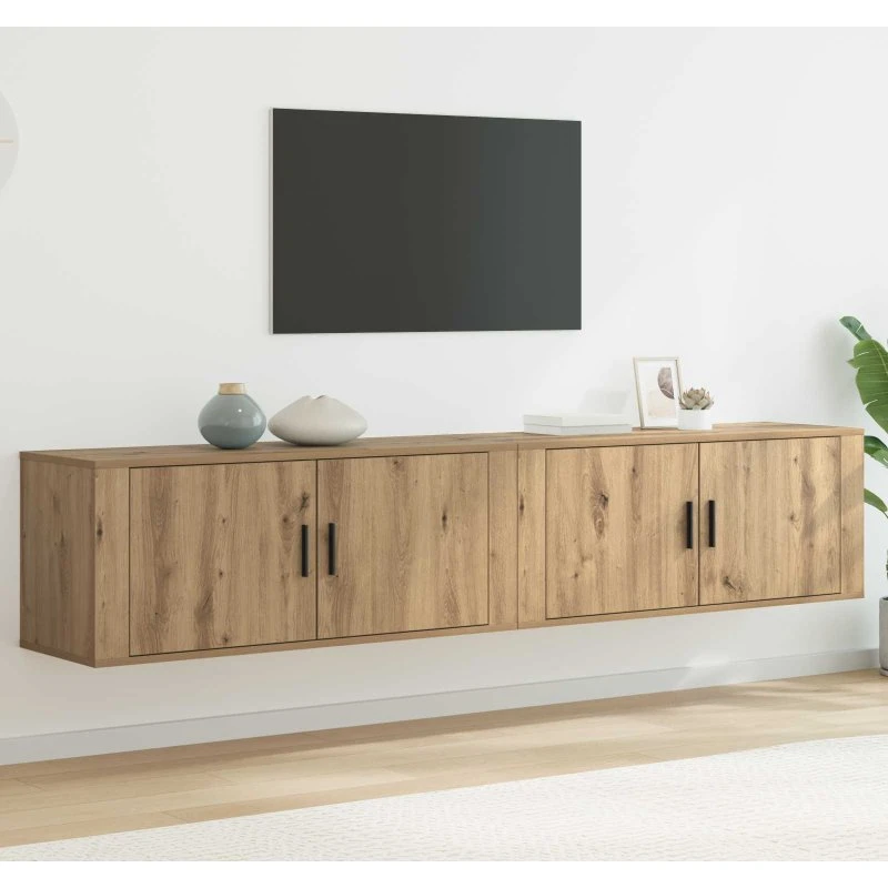 vidaXL Væghængt TV-skab 2 stk Artisan Egetræ 100 x 34,5 x 40 cm