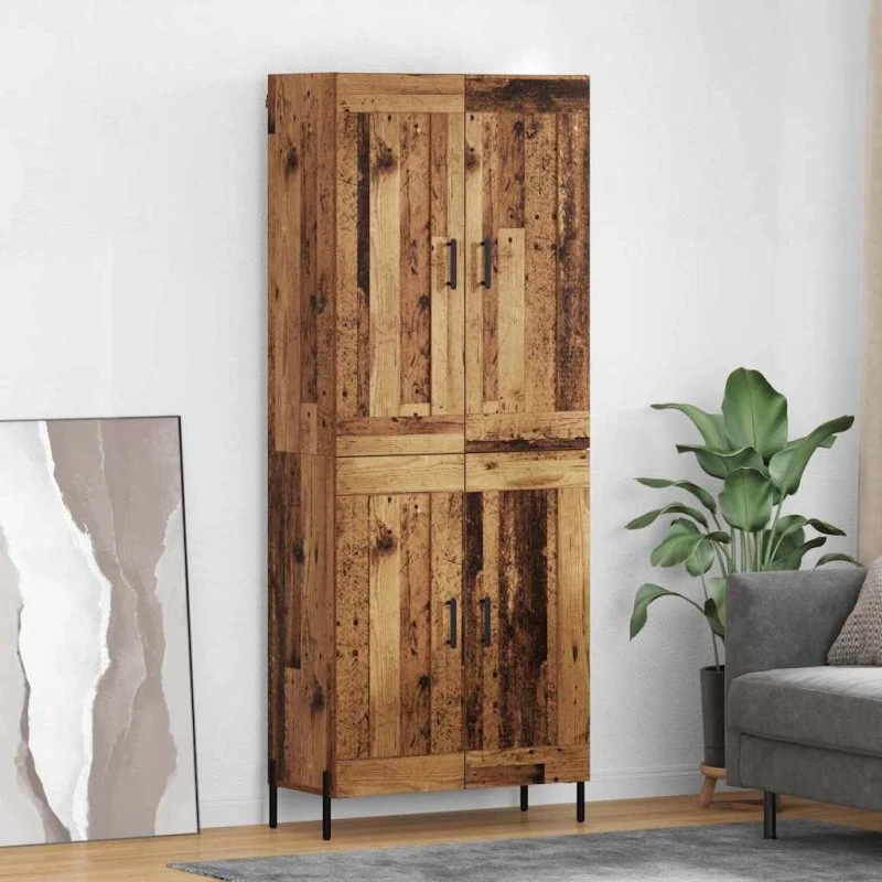 vidaXL Highboard 2 stk Gammelt Træ Konstrueret Træ