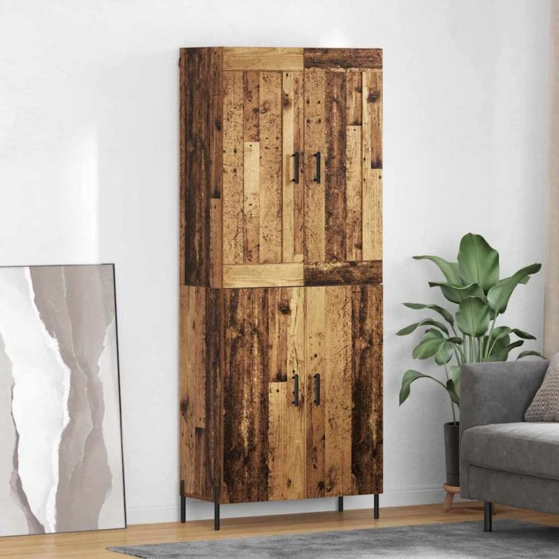 vidaXL Highboard 2 stk Gammelt Træ Konstrueret Træ